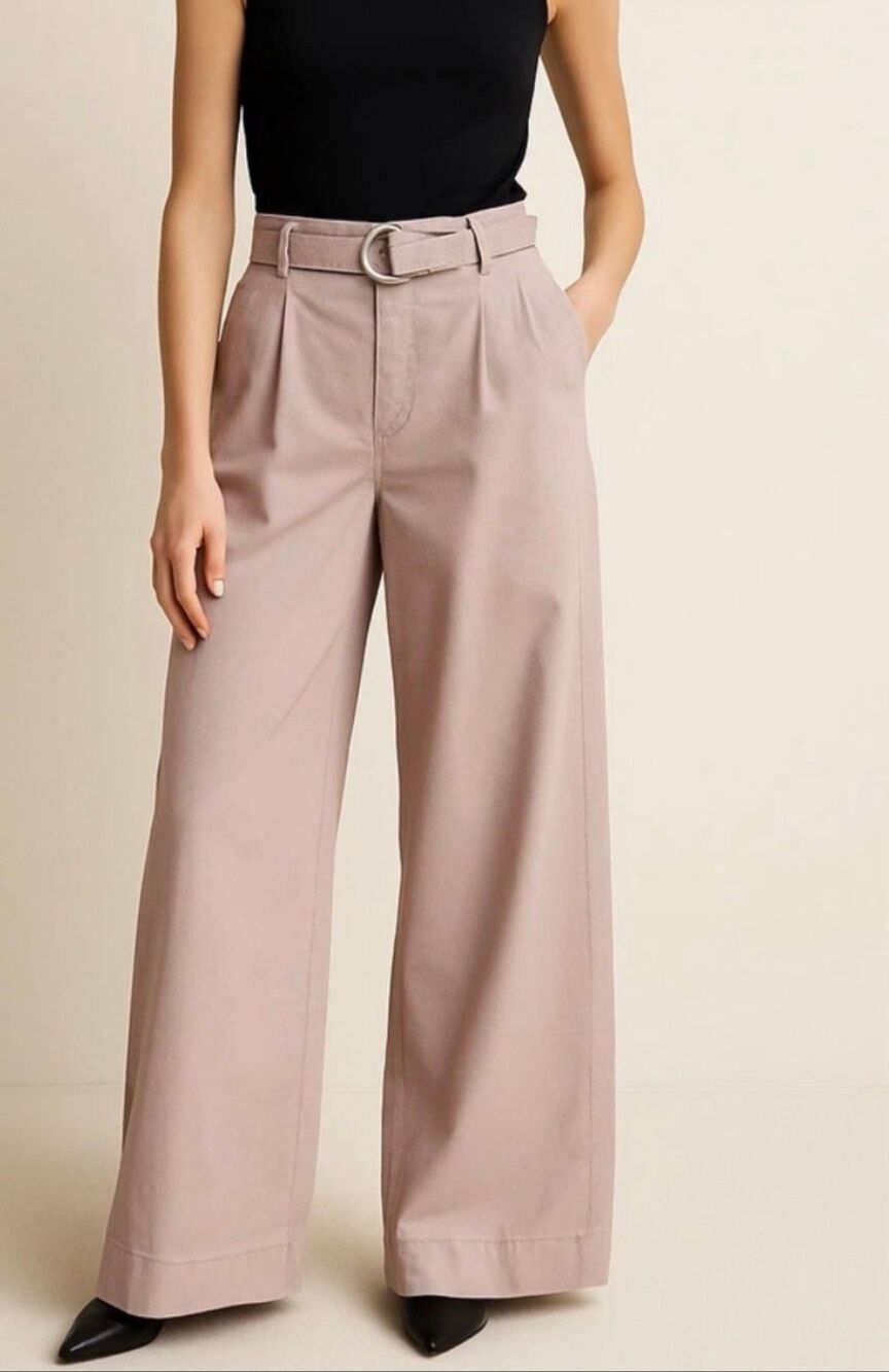 Zara SRPLS mauve wide leg pants size small with belt